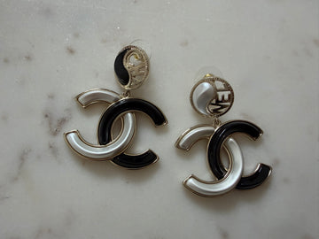 Chanel CC Logo Drop Earrings