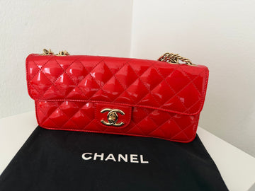 Chanel Red Patent Leather Bag