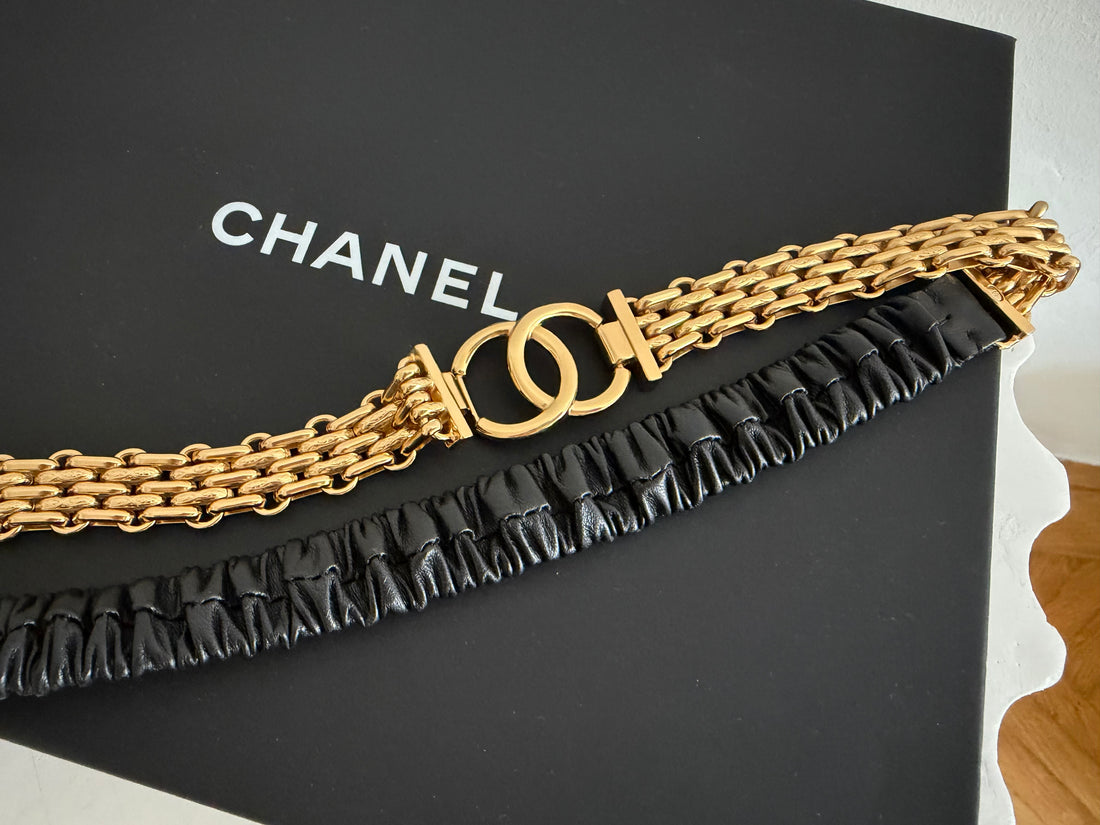 Chanel CC Logo Leather Belt