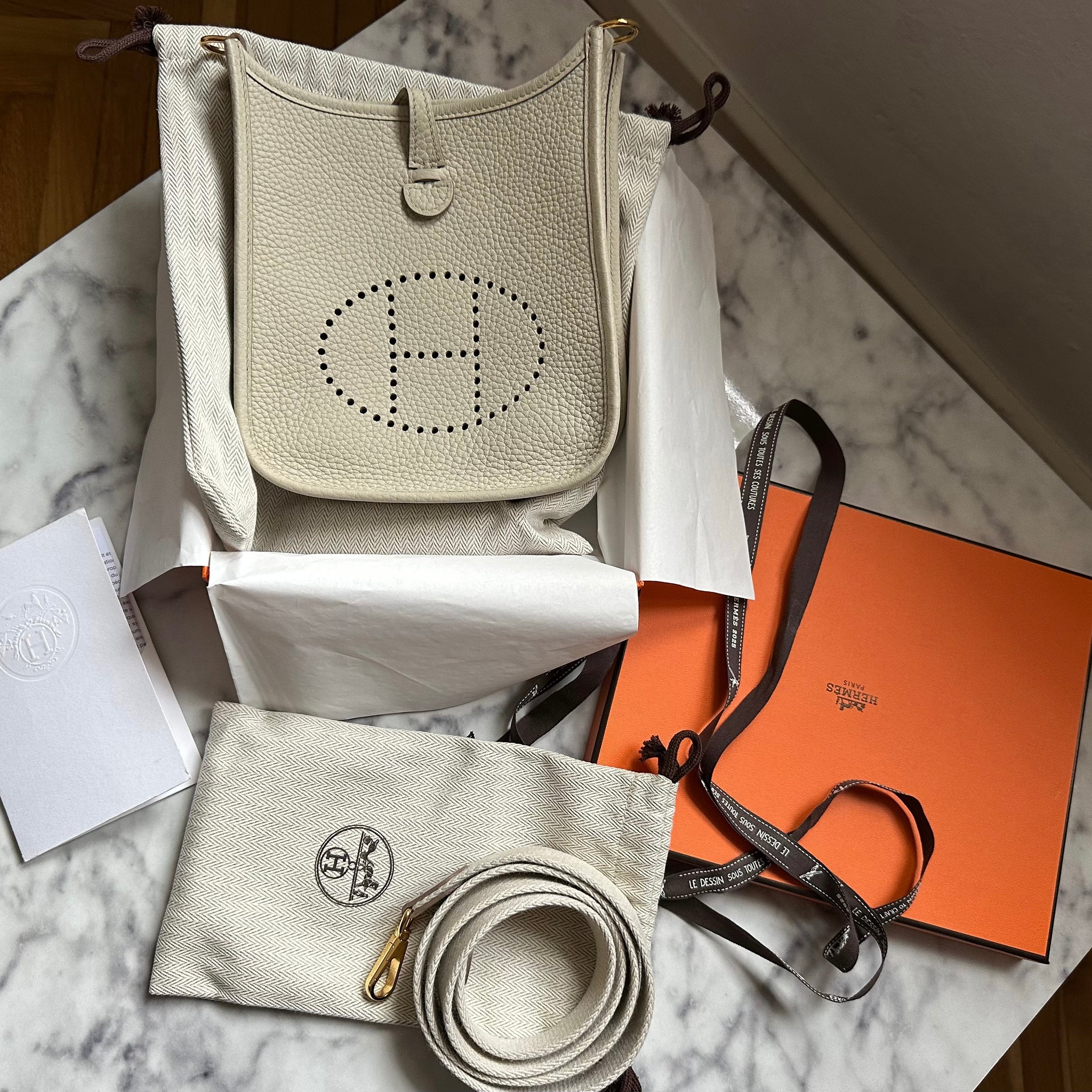 Hermès Mini Evelyne 16 Beton