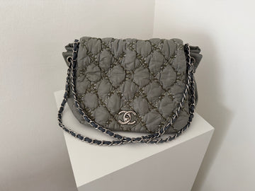 Chanel Nylon Tweed Stitch Bubble Accordion Flap bag