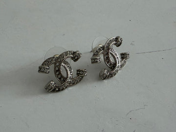 Chanel Strass CC Logo Earrings