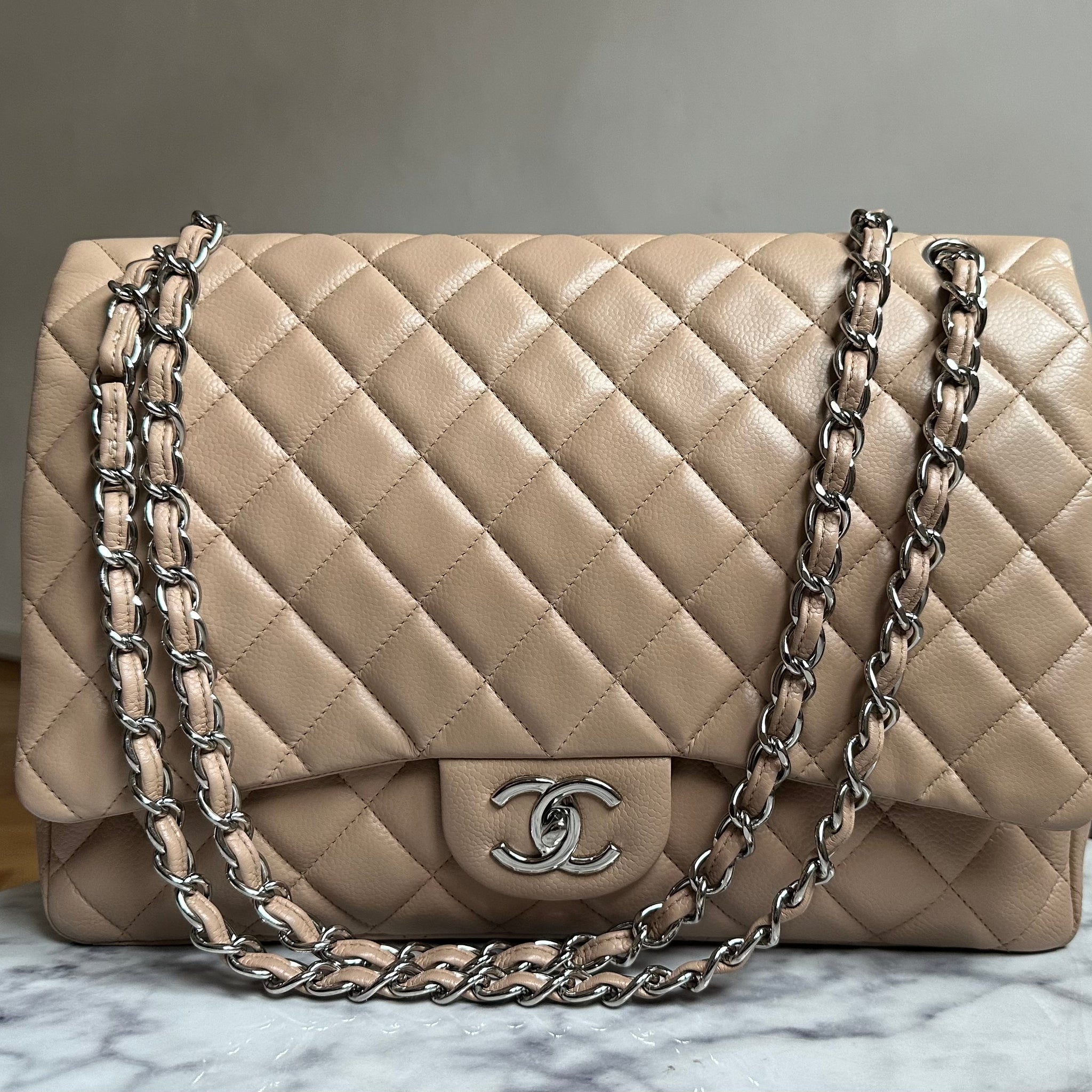 Chanel Maxi Jumbo Caviar Leather Flap
